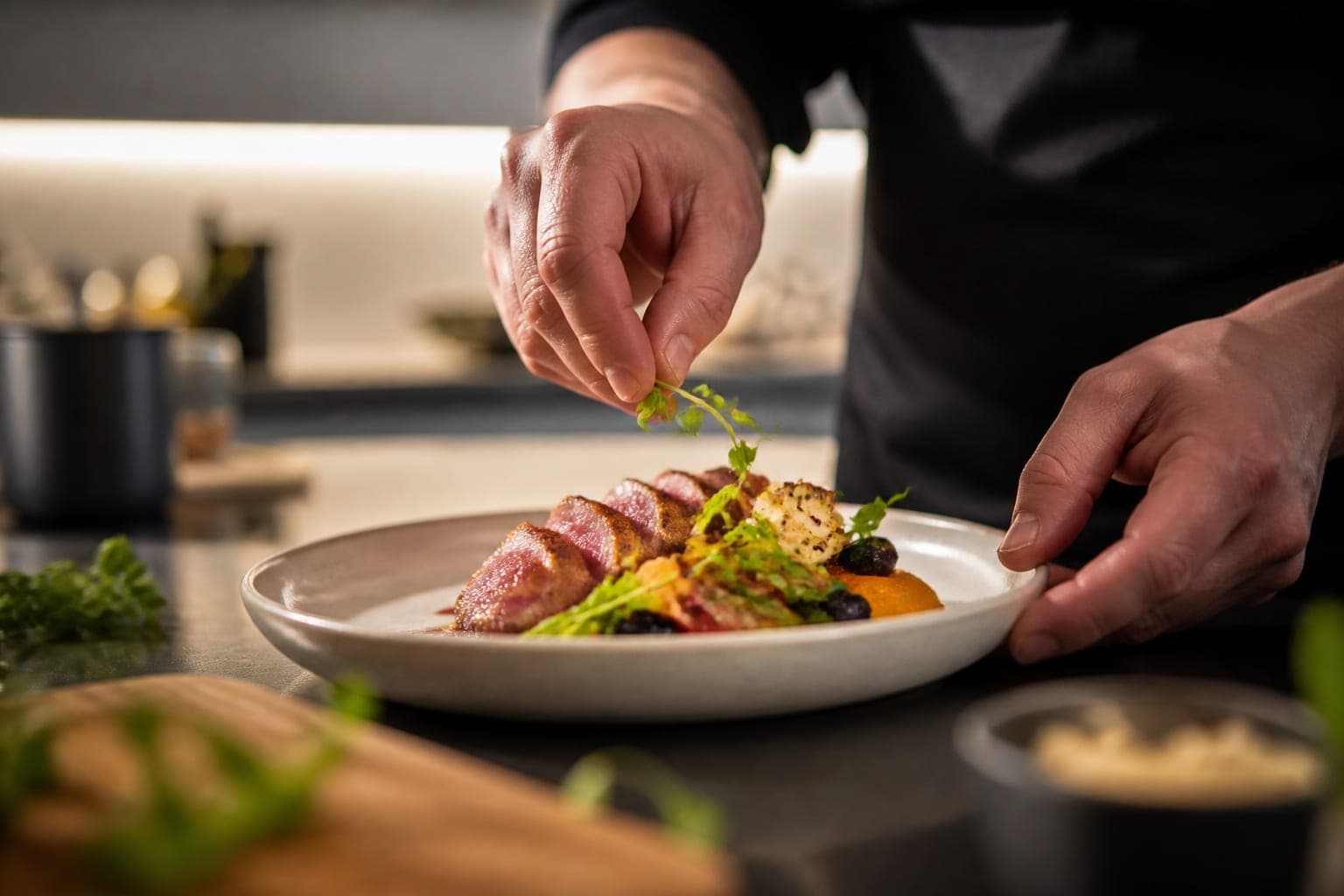 Fresh meals being prepared in the kitchen