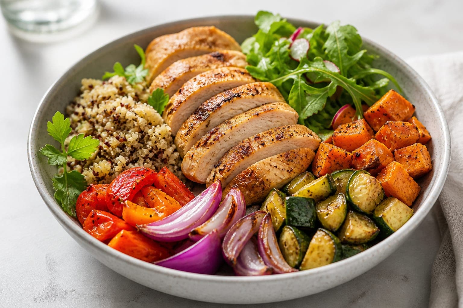 Balanced lunch bowl for the workday